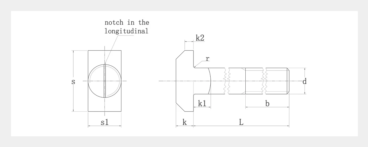 T Shaped Bolt 2D